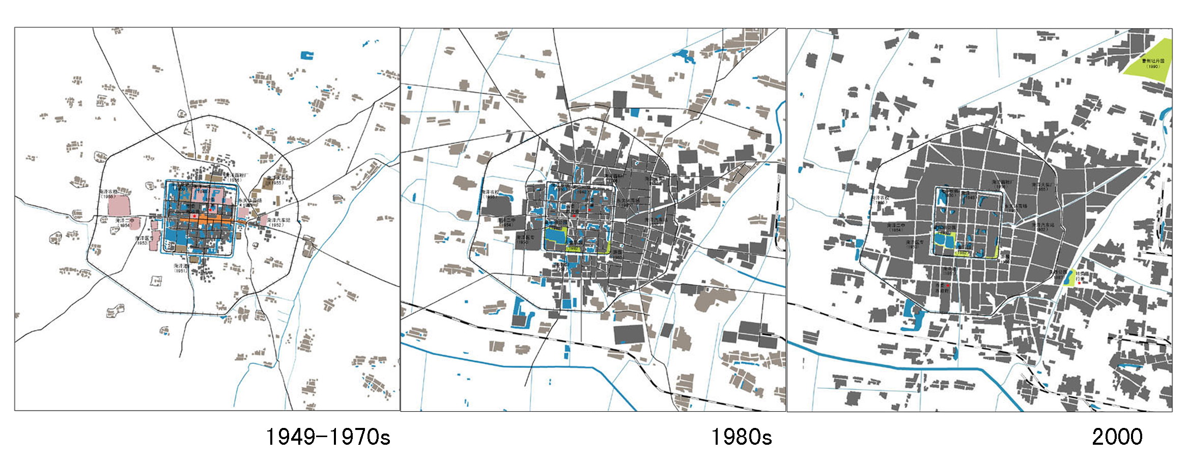 圖6 建國初期～2000年菏澤古城平面圖——大量坑塘被填埋，消失(1).jpg